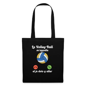 Volley-ball appelle et je dois y aller - Sac en tissu - noir - Devant