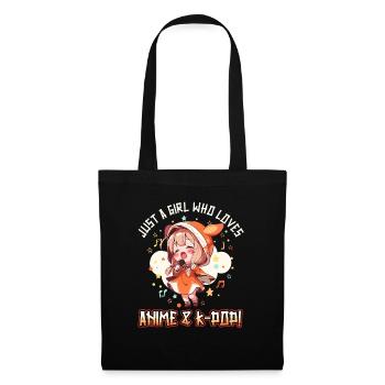 Juste une fille qui aime l’anime et la K-Pop - Sac en tissu - noir - Devant