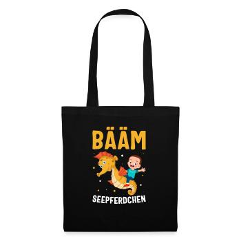 BÄÄM Seepferdchen Geschenk - Stoffbeutel - Schwarz - Vorne