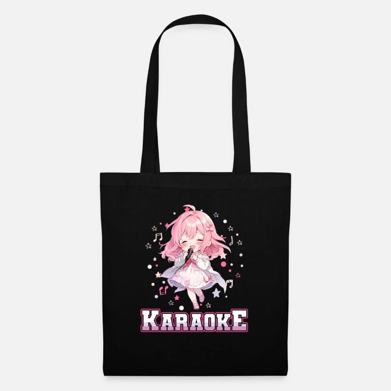 Mädchen Manga Anime Karaoke - Stoffbeutel - Schwarz