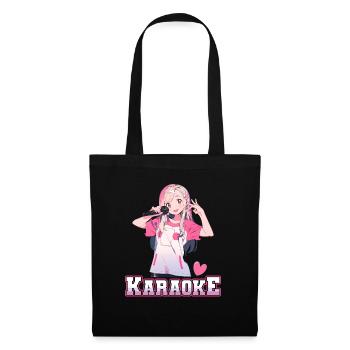 Filles Manga Anime Karaoké - Sac en tissu - noir - Devant