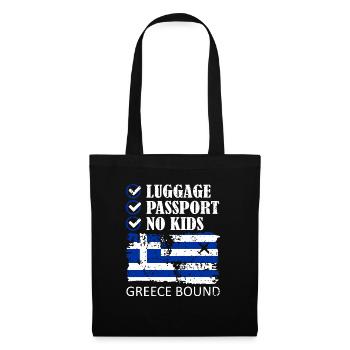 Luggage Passport No Kids Greece Bound Holidays - Tote Bag - black - Front