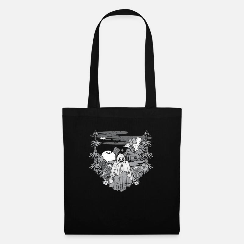 Forest Boo Ghost Spooky Season Mushroom - Stoffbeutel - Schwarz