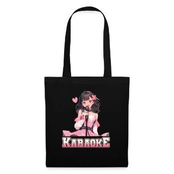 Filles Manga Anime Karaoké - Sac en tissu - noir - Devant