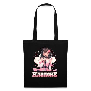 Filles Manga Anime Karaoké - Sac en tissu - noir - Devant