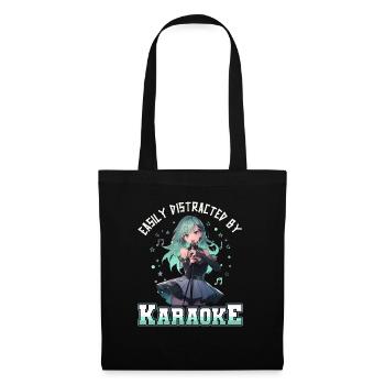 Facilement distrait par le karaoké - Sac en tissu - noir - Devant