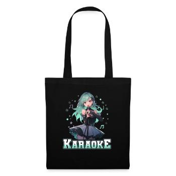 Filles Manga Anime Karaoké - Sac en tissu - noir - Devant