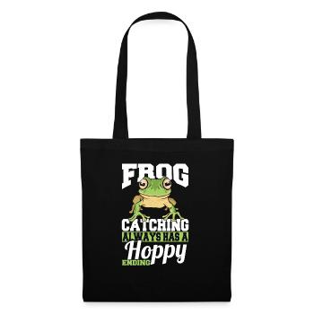 Amphibian Herpetologist Frog Catching Has A Hoppy - Stoffbeutel - Schwarz - Vorne