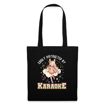 Facilement distrait par le karaoké - Sac en tissu - noir - Devant