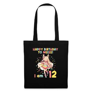 Anime Mandga K-Pop KPop Girl 12th Birthday - Tote Bag - black - Front