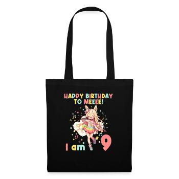 Anime Mandga K-Pop KPop Girl 9th Birthday - Tote Bag - black - Front