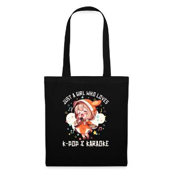 Juste une fille qui aime l’anime, la K-Pop et le karaoké - Sac en tissu - noir - Devant