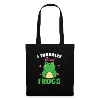 I Toadally Love Frogs Cuten Toad Herpetologist Amph - Sac en tissu - noir - Devant