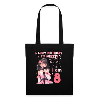 Anime Mandga K-Pop KPop Girl 8th Birthday - Tote Bag - black - Front
