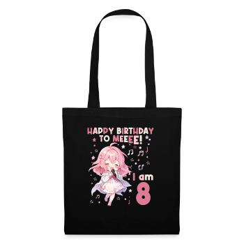 Anime Mandga K-Pop KPop Girl 8th Birthday - Tote Bag - black - Front