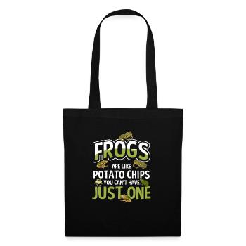 Les grenouilles drôles sont comme des croustilles que vous ne pouvez pas avoir Ju - Sac en tissu - noir - Devant
