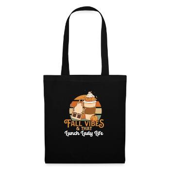 Fall Vibes That Lunch Lady Fall Leaves Cafeteria - Stoffbeutel - Schwarz - Vorne