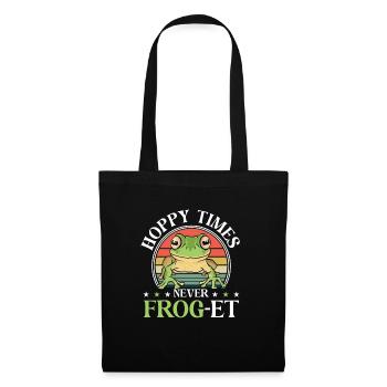 Retro Herpetologist Toad Funny Hoppy Times Never F - Tote Bag - black - Front