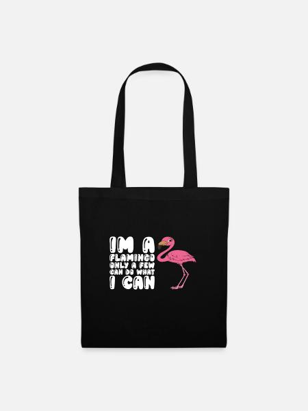 Lustiger Flamingo - Stoffbeutel - Schwarz