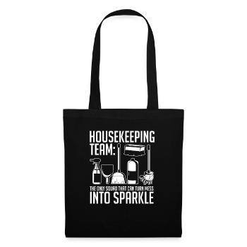 Aide domestique, femme de ménage, femme de ménage - Sac en tissu - noir - Devant