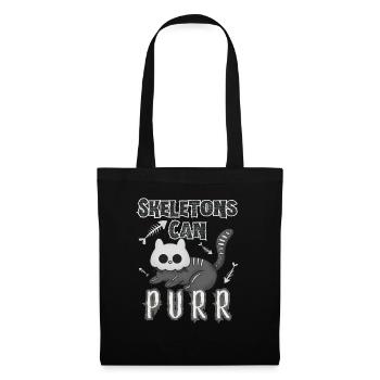 "Skeletons can purr", fun cute mummy cat - Tote Bag - black - Front