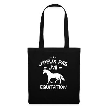 J'Peux Pas ! J'Ai Equitation 🐴 - Sac en tissu - noir - Devant