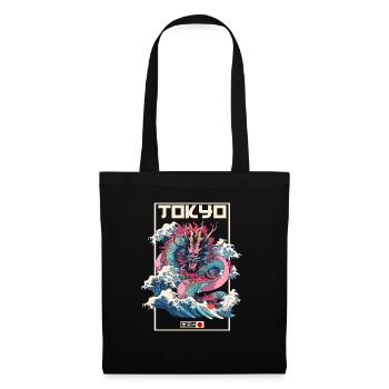 Tokyo Asie 80s Dragon Dragon Rétro Japonais - Sac en tissu - noir - Devant