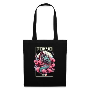 Tokyo Asie 80s Dragon Dragon Rétro Japonais - Sac en tissu - noir - Devant