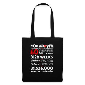 Doux anniversaire 60 ans tenue pour anniversaire - Sac en tissu - noir - Devant