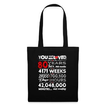 Doux anniversaire 80 ans tenue pour anniversaire - Sac en tissu - noir - Devant