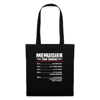 Charpentier Menuisier Humour Cadeau - Sac en tissu - noir - Devant