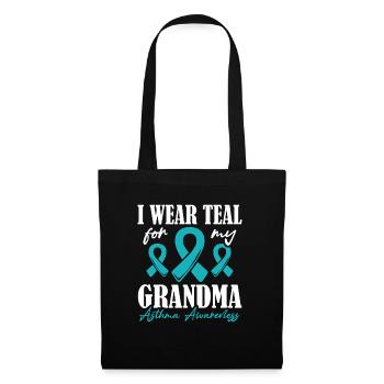Ich Trage Teal Für Meine Oma Unterstützung Des - Stoffbeutel - Schwarz - Vorne