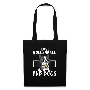 Funny Cute I Love Volleyball And Dogs Blocker Spik - Tote Bag - black - Front