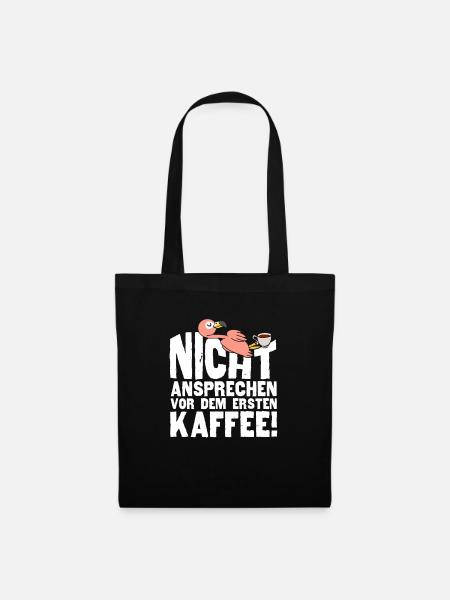 Nicht Ansprechen Vor Dem Ersten Kaffee Flamingo - Stoffbeutel - Schwarz
