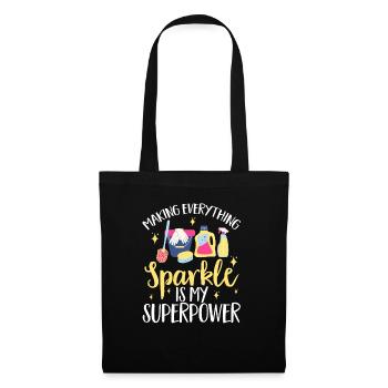 Aide domestique, femme de ménage, femme de ménage - Sac en tissu - noir - Devant