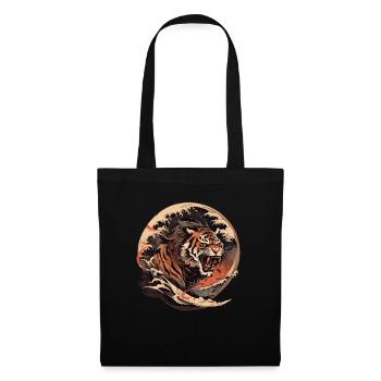 Tokyo Asie 80s Rétro Tiger Japonais - Sac en tissu - noir - Devant