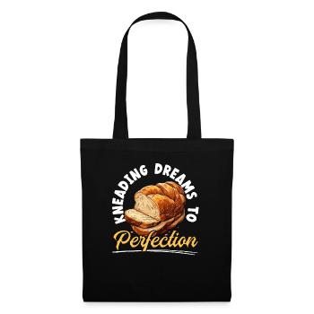 Bäcker Bäckerei Kuchen Brot Muffin Gebäck Lebensmittel Backen - Stoffbeutel - Schwarz - Vorne