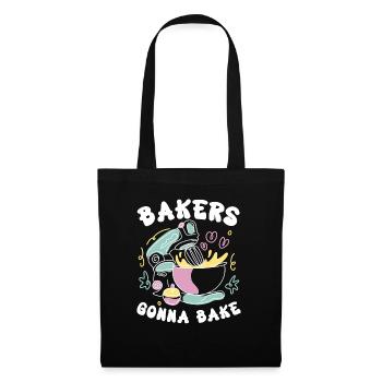 Bäcker Bäckerei Kuchen Brot Muffin Gebäck Lebensmittel Backen - Stoffbeutel - Schwarz - Vorne