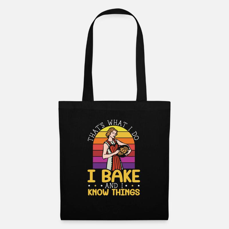Bäcker Bäckerei Kuchen Brot Muffin Gebäck Lebensmittel Backen - Stoffbeutel - Schwarz