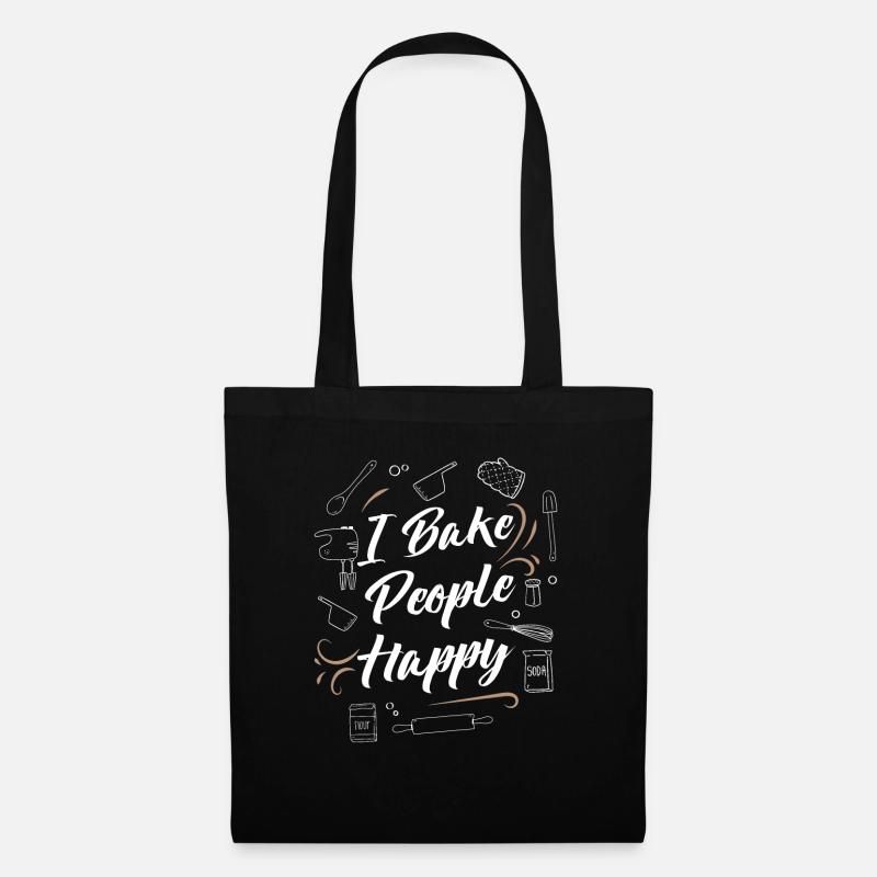 Bäcker Bäckerei Kuchen Brot Muffin Gebäck Lebensmittel Backen - Stoffbeutel - Schwarz