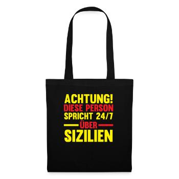 Sizilianer Sizilianisch Sizilien - Stoffbeutel - Schwarz - Vorne