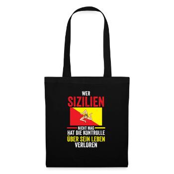 Sizilianer Sizilianisch Sizilien - Stoffbeutel - Schwarz - Vorne