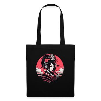Asien 80er Japanischer Retro Samurais Samurai - Stoffbeutel - Schwarz - Vorne