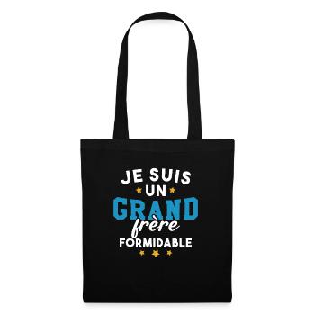 Je suis un Grand frère formidable - Sac en tissu - noir - Devant