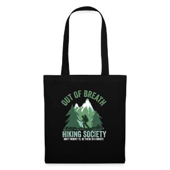 Out of Breath Hiking Society Funny Mountain Hiker - Stoffbeutel - Schwarz - Vorne