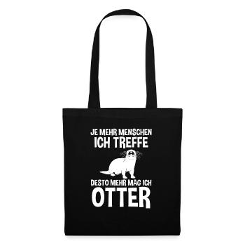 Seeotter Fischotter Otter - Stoffbeutel - Schwarz - Vorne