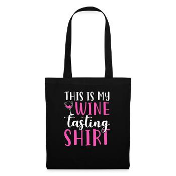 Ceci est ma dégustation de vin - Sac en tissu - noir - Devant