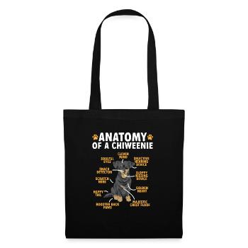 Chiweenie Chien - Sac en tissu - noir - Devant