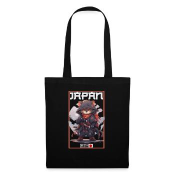 Asia Cat Japanese Samurai Samurai - Tote Bag - black - Front