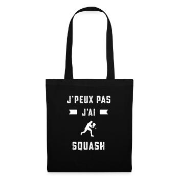 je peux pas j'ai squash squasheur cadeau - Sac en tissu - noir - Devant